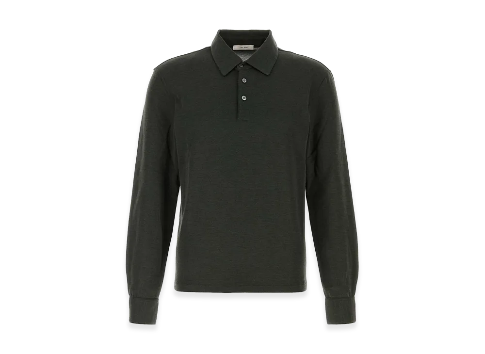 The Row Knit Reyes Polo Shirt "Dark Green"
