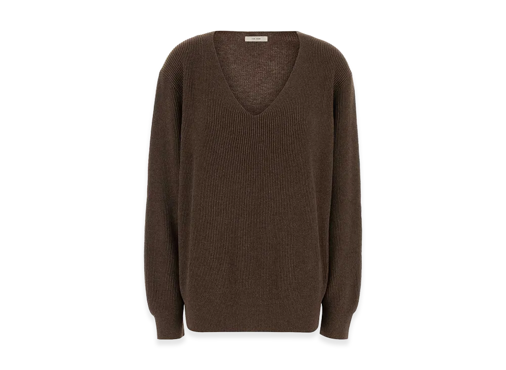 The Row Women's Stretch Cotton Blend Phef Sweater "Brown"