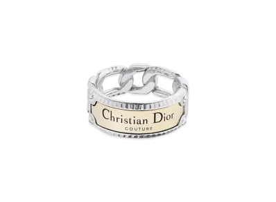 Dior Christian Dior Couture Chain Link Ring Finish Brass "Gold/Silver"