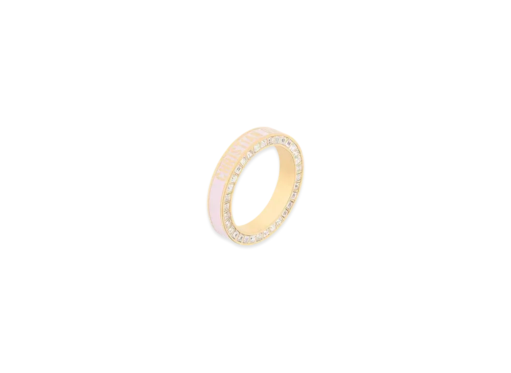 Dior Night Code Ring Metal with Crystals and Lacquer "Gold/Pale Pink"