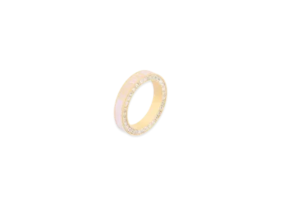 Dior Night Code Ring Metal with Crystals and Lacquer "Gold/Pale Pink"