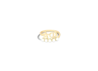 Dior Petit CD Ring Metal with Resin Pearls and a Crystal "Gold/Silver/White"