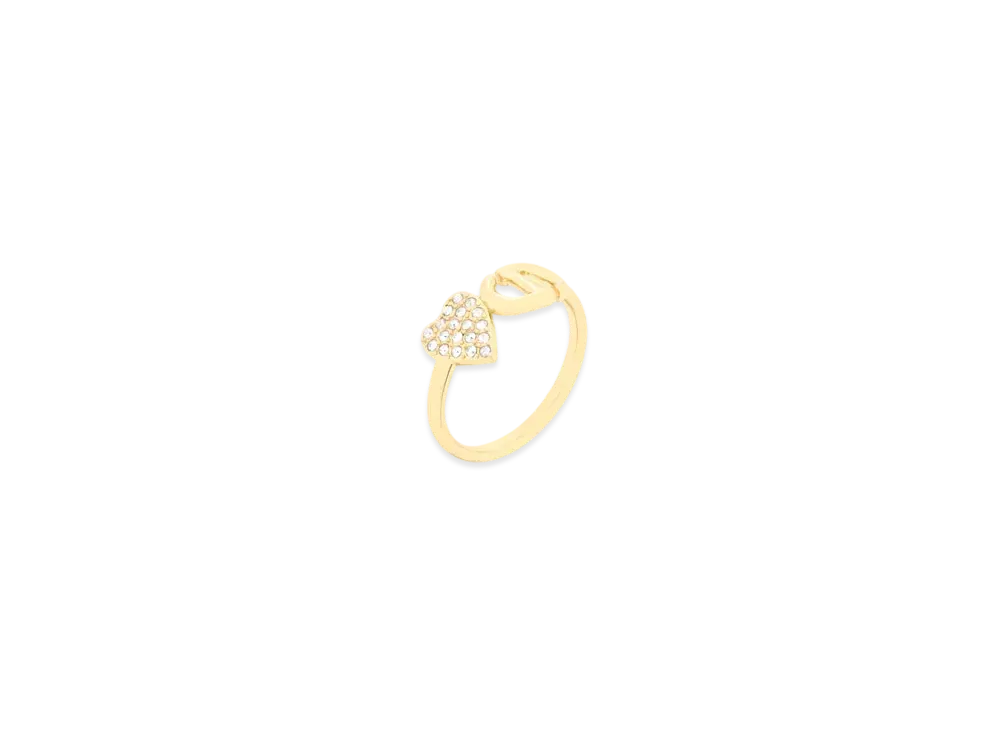 Dior CD Navy Ring Metal and Crystals "Gold/Silver"