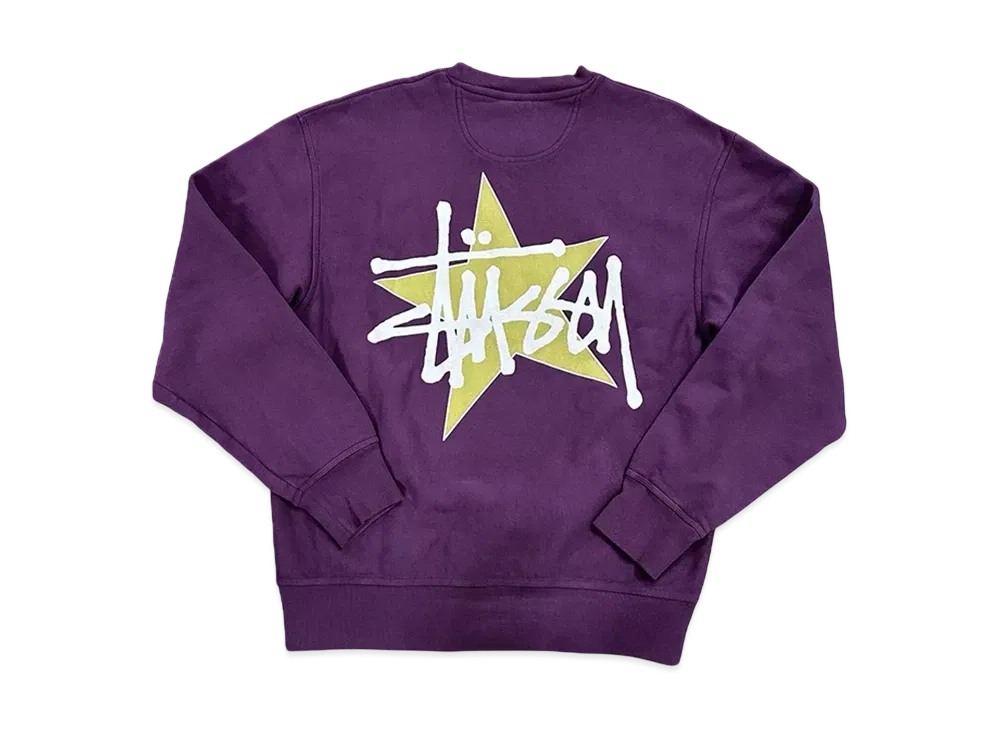 ステューシー スター クルー ピグメントダイ "パープル"