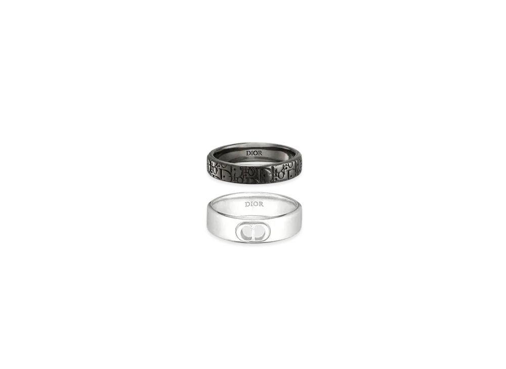 Dior Oblique Ring Set "Silver"