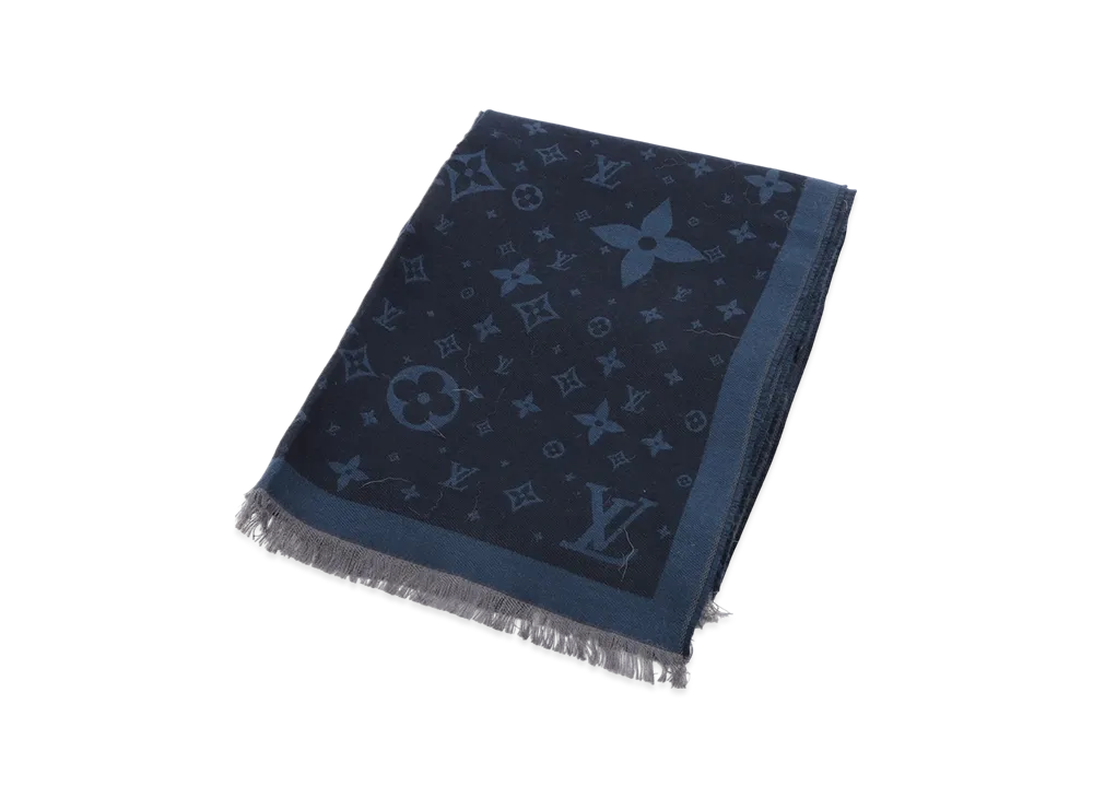 LOUIS VUITTON ネイビー ストール ルイヴィトン ストール モノグラム 