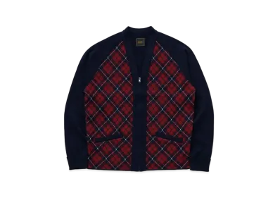 RATS Argyle Zip Cardigan "Black"