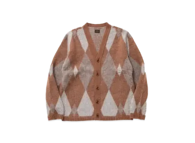 RATS Argyle Mohair Knit Cardigan "Brown"