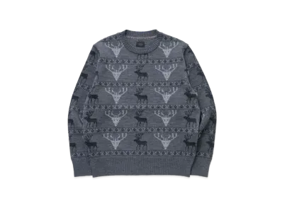 RATS Deer Crew Neck Knit "Charcoar"
