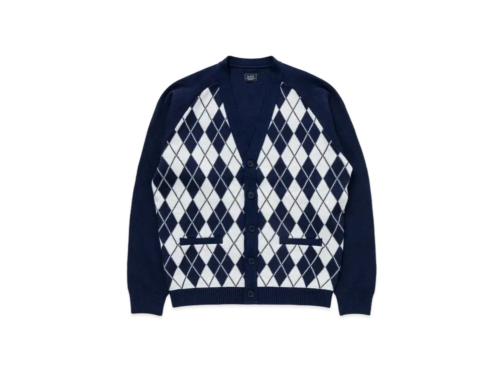 RATS Argyle Cardigan "Navy"