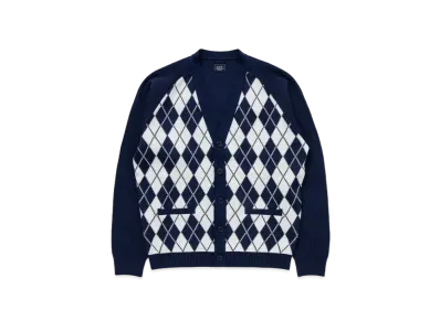 RATS Argyle Cardigan "Navy"