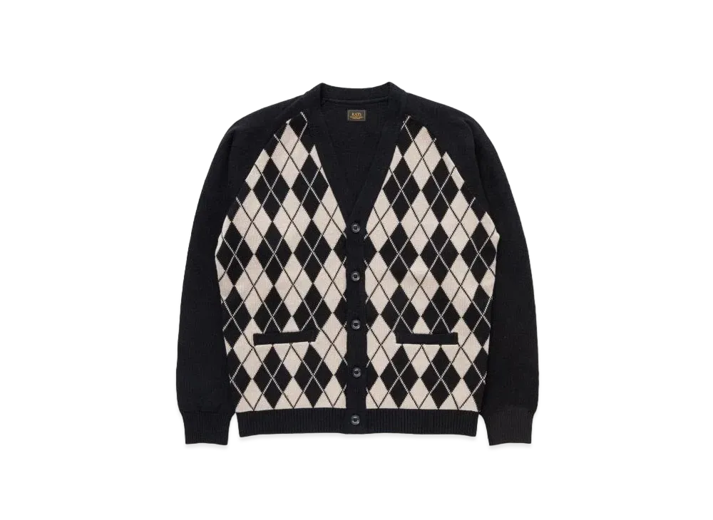 RATS Argyle Cardigan "Black"