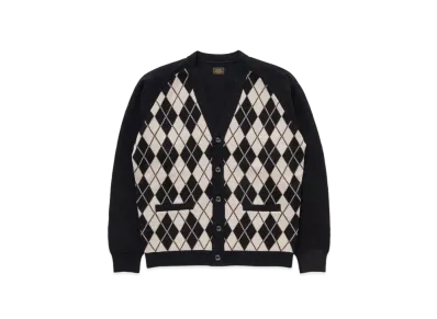 RATS Argyle Cardigan "Black"