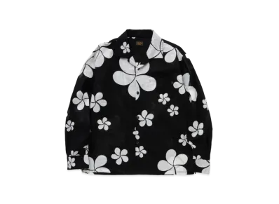 RATS Flower Aloha L/S Shirt "Black"