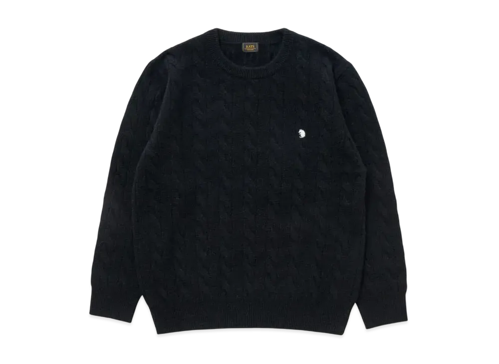 RATS Cashmere Cable Knit "Black"