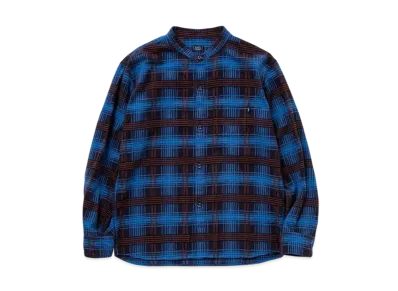 RATS Stand Collar C/R Flannel Check Shirt "Sax Blue"