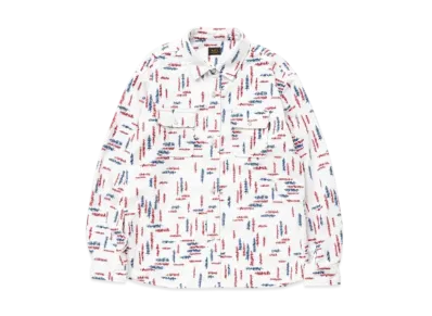 RATS Print Flannel Shirt "White"
