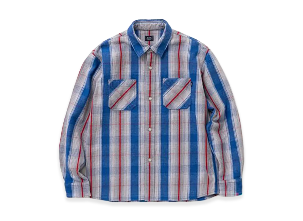 RATS Cotton Flannel Check Shirt "Grey/Blue Check"