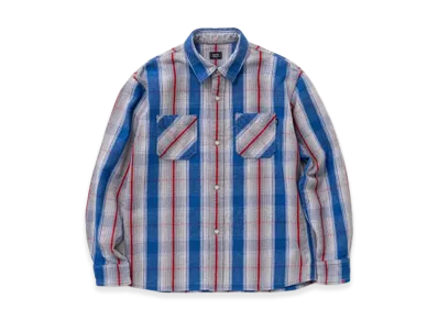 RATS Cotton Flannel Check Shirt "Grey/Blue Check"