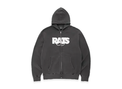 RATS Pigment Dyed Zip Hoodie "Black"