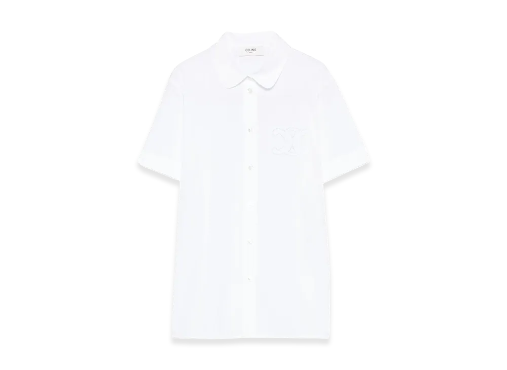 CELINE Women's Short Sleeve Shirts "White"