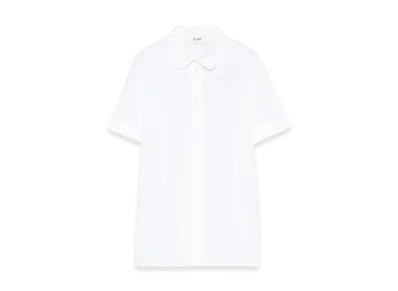 CELINE Women's Short Sleeve Shirts "White"