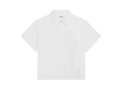 CELINE Women's Shirt in Broderie Anglaise Cotton "White"
