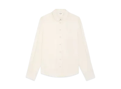 CELINE Women's Mia Shirt in Silk Crepe and Acetate "Ivory"