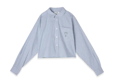 CELINE Long-Sleeve Shirt Cropped Shirt "Lightblueraw"