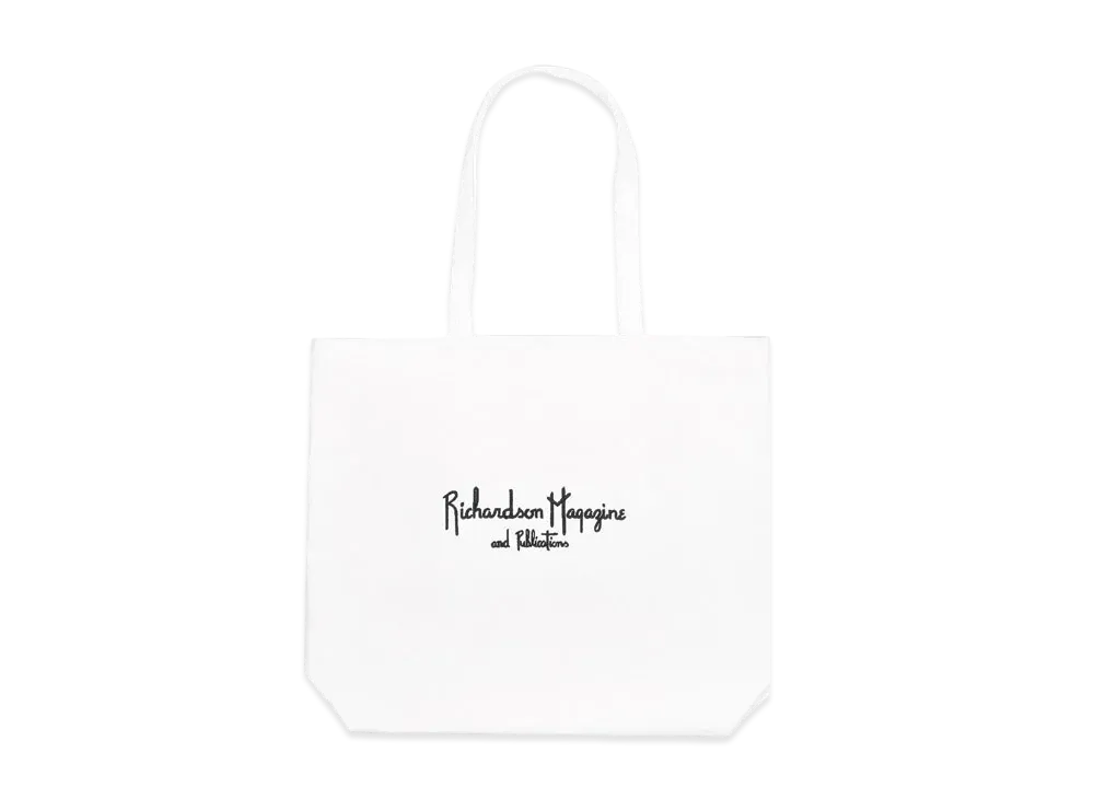 Richardson MAGAZINE AND PUBLICATIONS EMBROIDERED TOTE BAG "White"