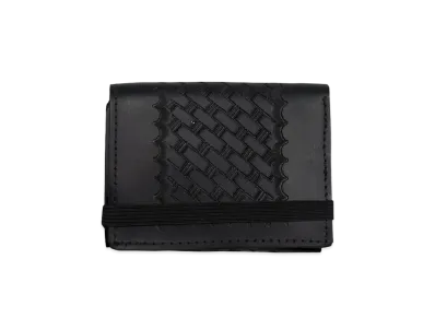 Richardson EMBOSSED BASKETWEAVE LEATHER WALLET "Black"