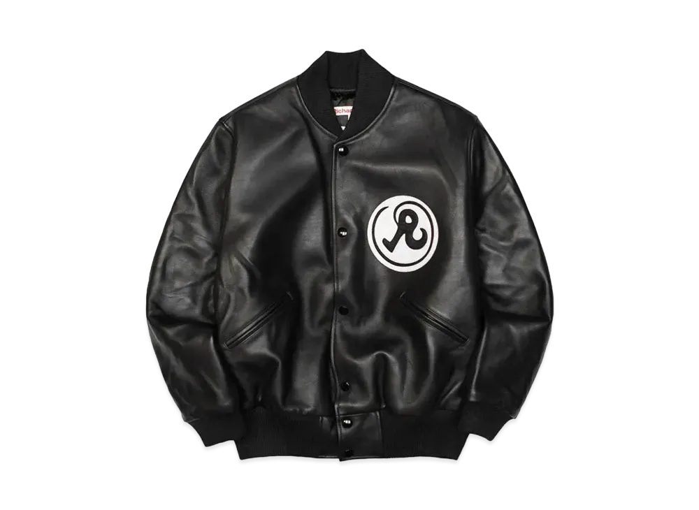 Richardson X Hotel Olympia Leather Varsity Jacket "Black"
