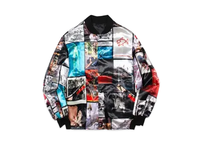 Richardson A11 Reversible Satin Starter Jacket "Black"