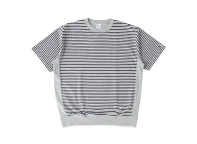 RHC Ron Herman x Champion Reverse Weave Striped Sweat Tee "Gray"