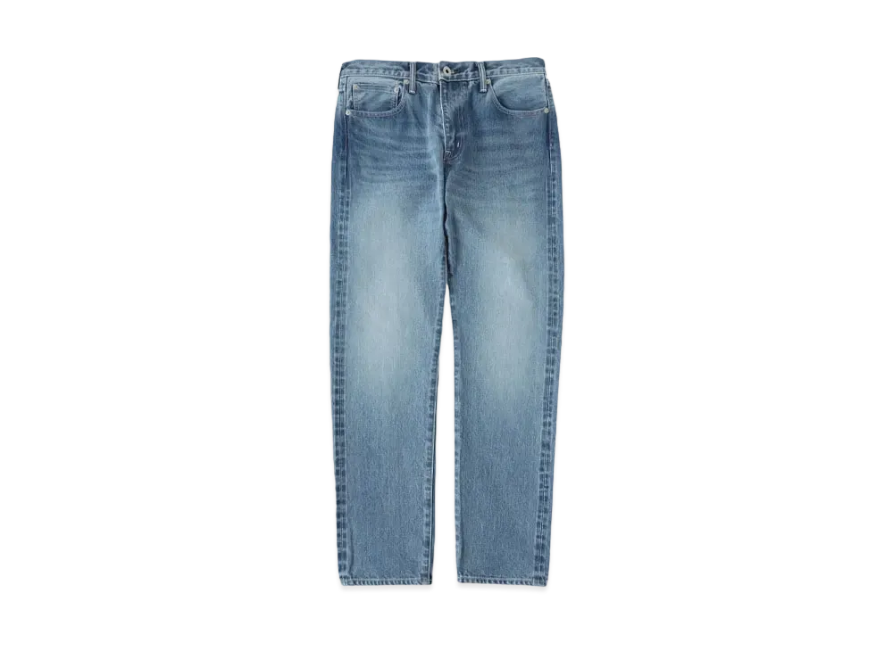 Ron Herman x UNION LAUNCH Tapered Fit Washed Organic Cotton Denim Pants "Fade Blue"