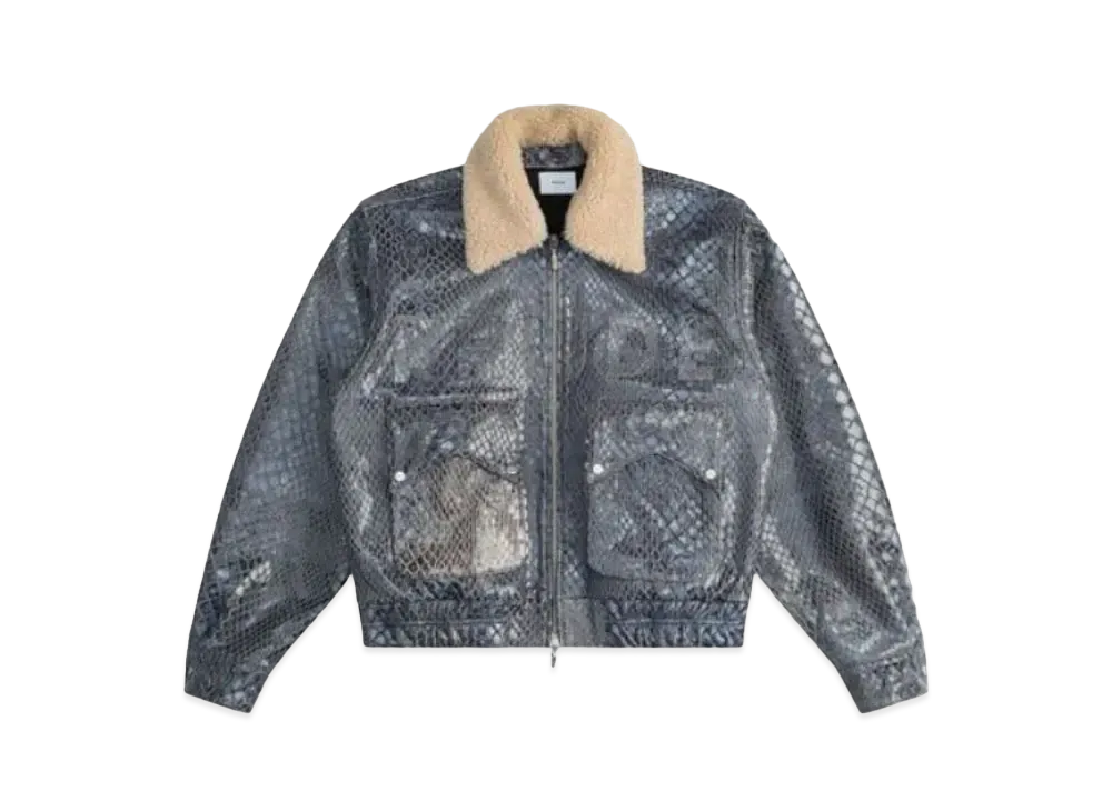RHUDE Blue Crocodile Pilot Jacket "Navy"