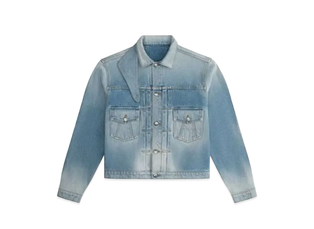 RHUDE Neck-Strap Drop-Neck Denim Trucker Jacket "Indigo"