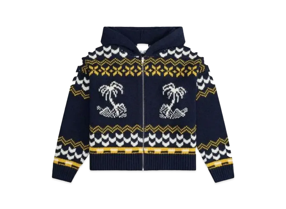 RHUDE Palma Knit Zip-Up "Navy"