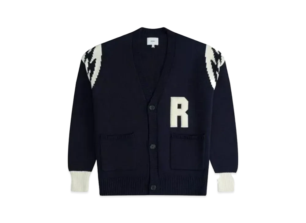 RHUDE Lightning Knit Cardigan "Navy"