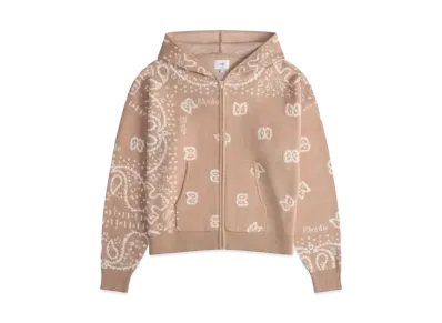 RHUDE Bandana Knit Zip-Up "Tan"