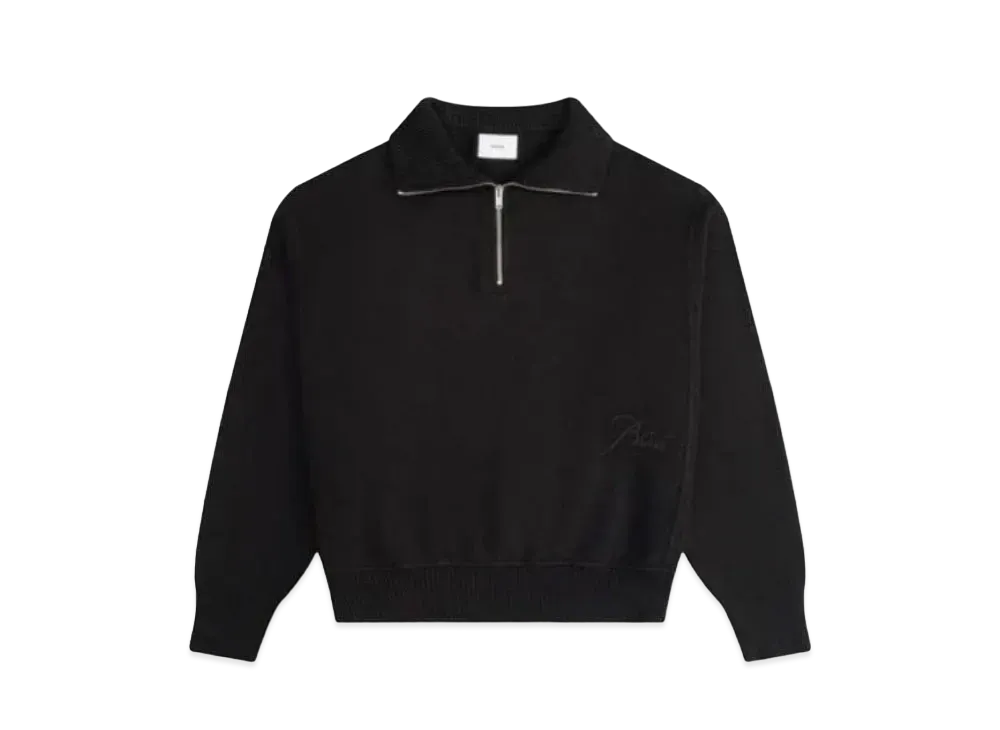 RHUDE Core Cashmere Knit Quarter-Zip "Black"
