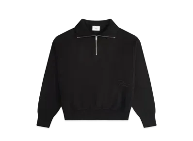 RHUDE Core Cashmere Knit Quarter-Zip "Black"
