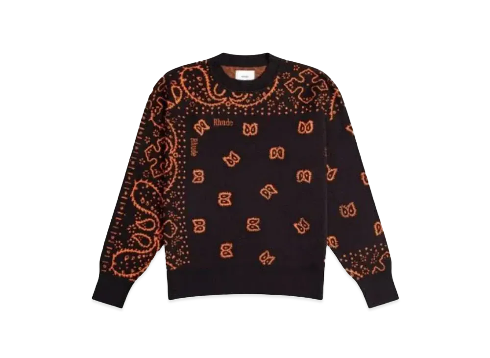 RHUDE Bandana Knit Crewneck "Black"