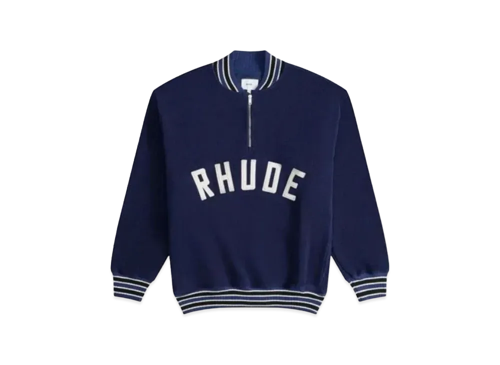 RHUDE Quarter-Zip Varsity "Midnight Blue"