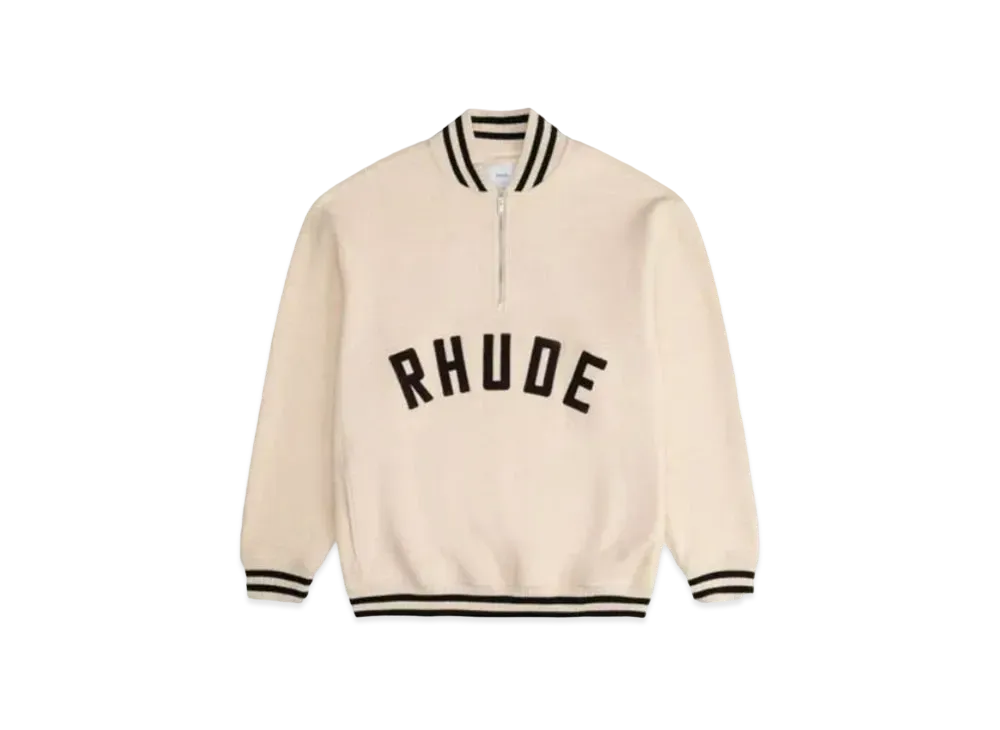 RHUDE Quarter-Zip Varsity "Cream"