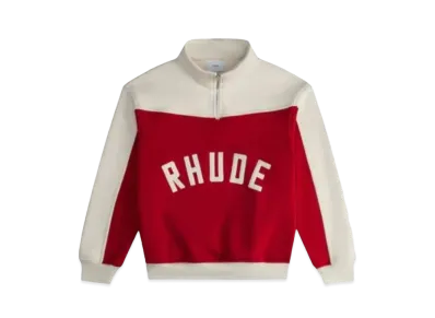 RHUDE Contrast Quarter-Zip Varsity "Red Cream"