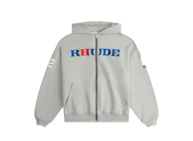 RHUDE Racing Zip-Up Hoodie "Grey"