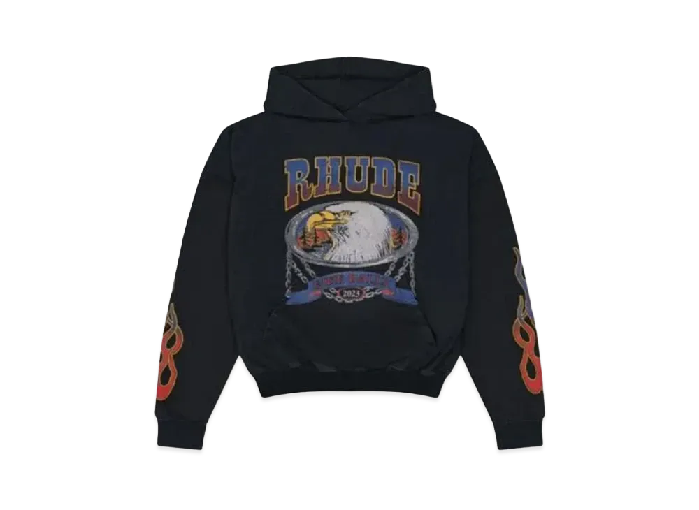 RHUDE Screaming Eagle Hoodie "Black"