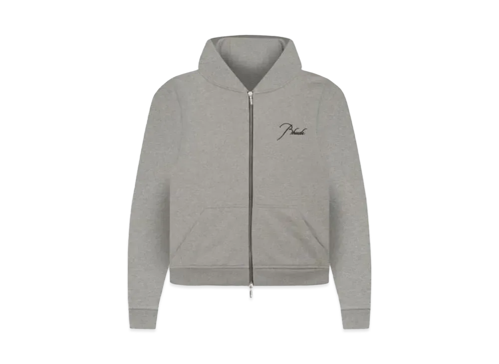 RHUDE Full Zip Hoodie "Heather Grey"