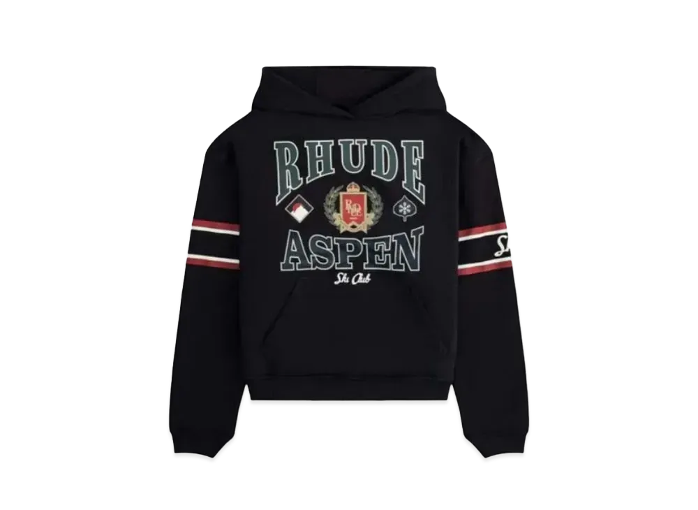 RHUDE Aspen Ski Crest Hoodie "Black"